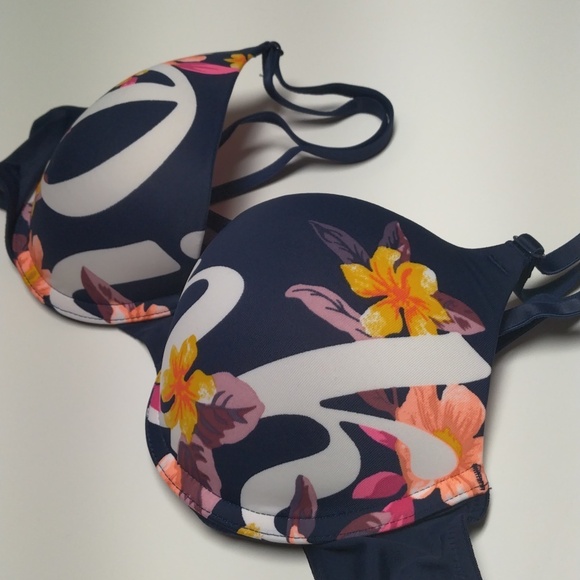 NWT Victoria's Secret Pink WearEverywhere Wire Push-up 36A Navy Blue w/Floral - Picture 6 of 13